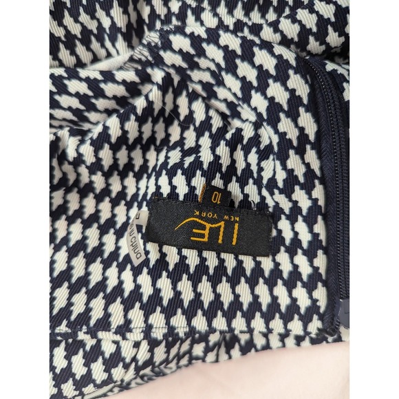 I Le New York Blue White Dress with belt size 10 casual work business - Picture 7 of 8